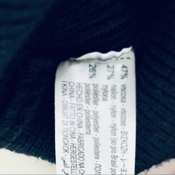 Zara black ribbed turtleneck sweater with ties size Small - Picture 9 of 10